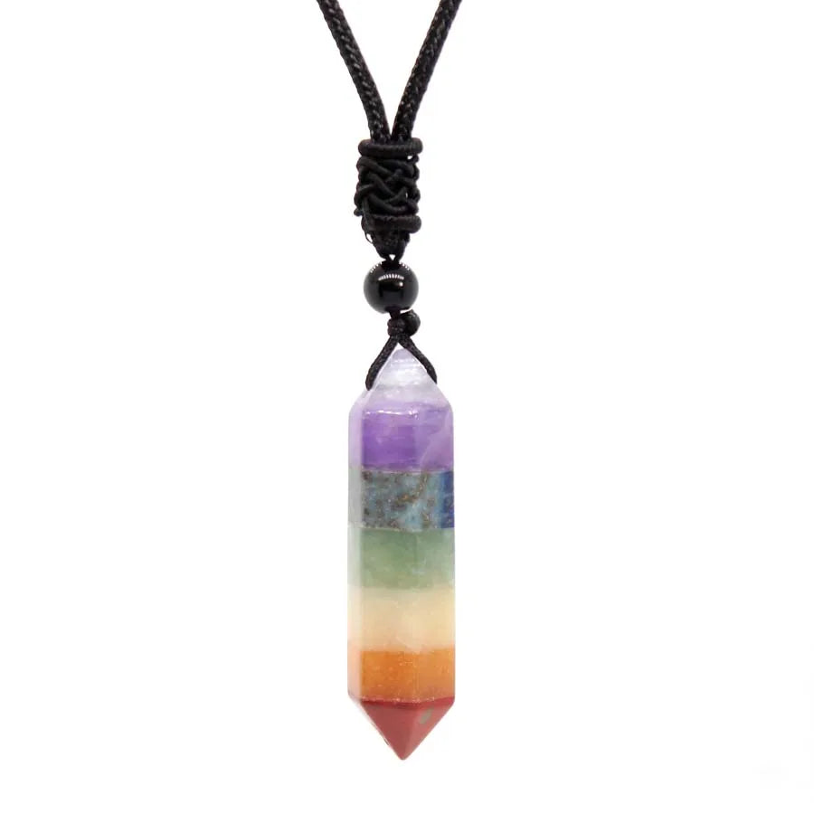 Natural Crystal Pendant Necklace | Healing Stone | 6 Sacred Shapes