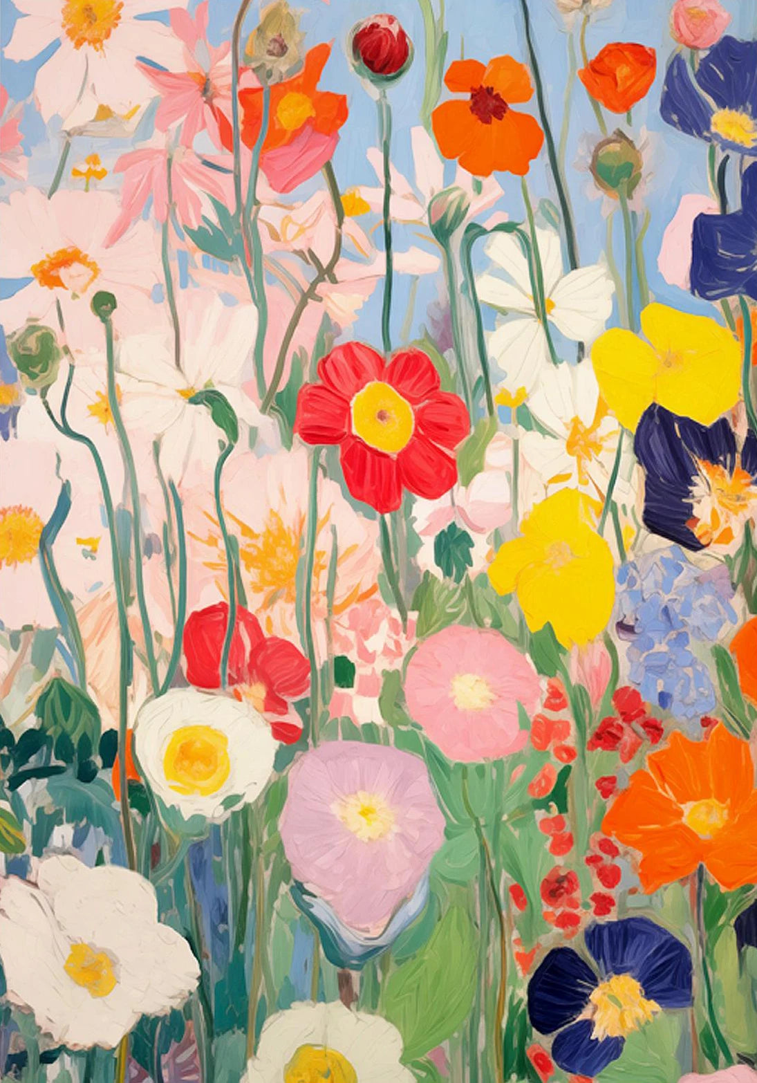 Wildflower Canvas Wall Art — Cottagecore Floral Print for Bedroom & Living Room
