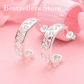 Hollow-Pattern Stud Earrings | Silver Style