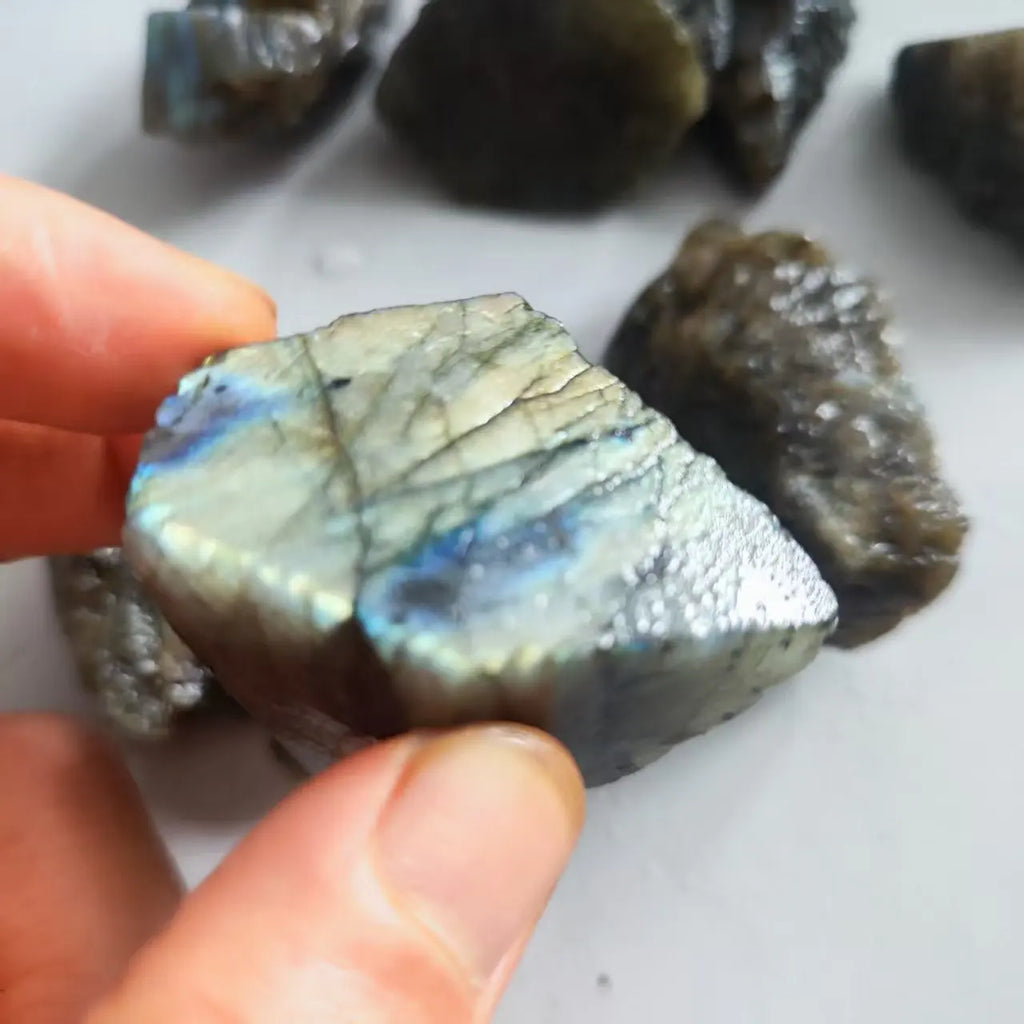 Natural Raw Labradorite Stone Reiki Healing Crystal