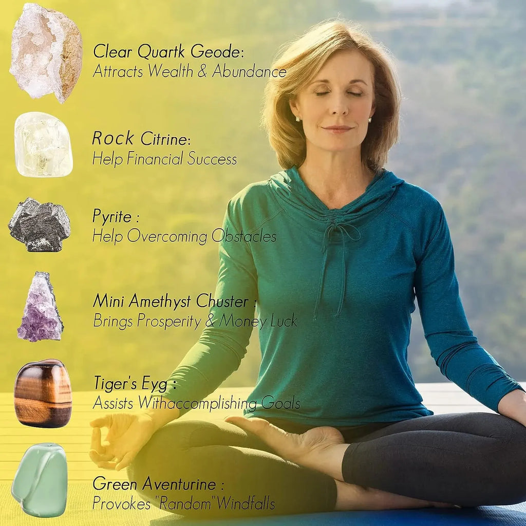 Crystal Healing Stone Gift Set | Abundance & Prosperity Gemstone Kit