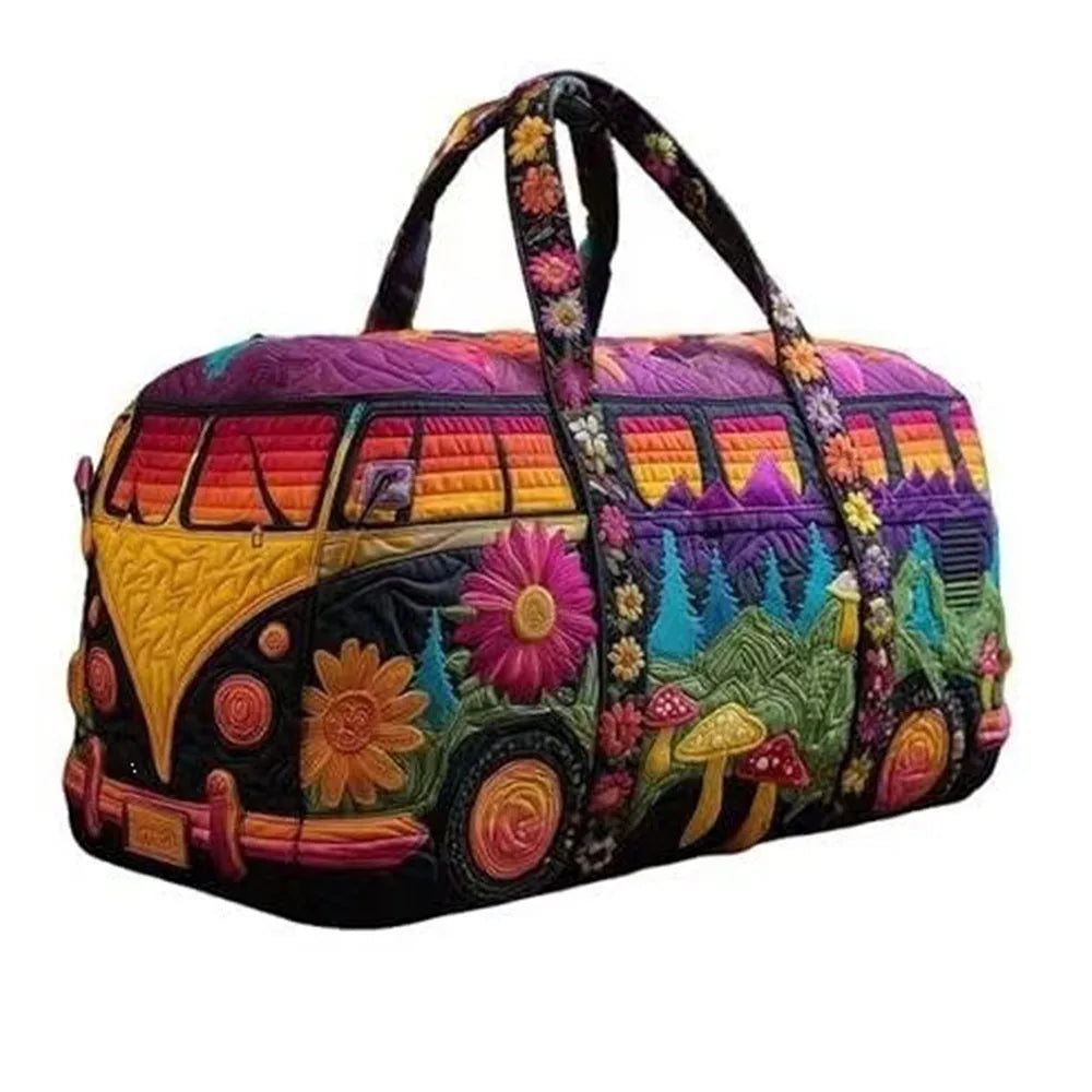 3D Quilted Duffle Bag | Boho Travel & Gym Tote