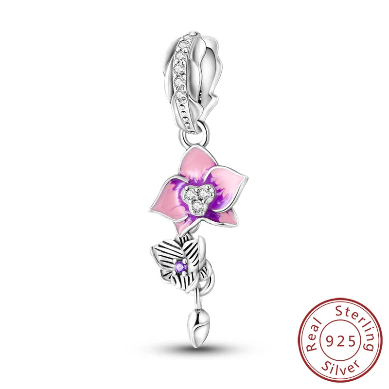 925 Silver Nature & Animal Charms – Butterfly, Floral & Woodland Pendants for Bracelets