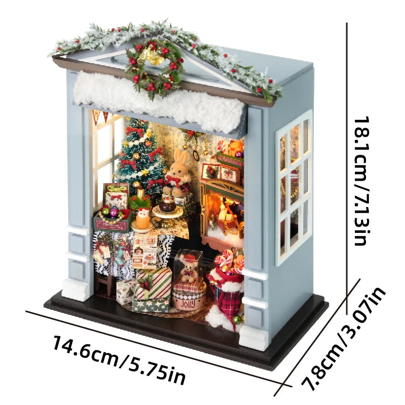 DIY Miniature Dollhouse Kit with LED Lights – 3D Wooden Handmade House for Home Decor & Gifting