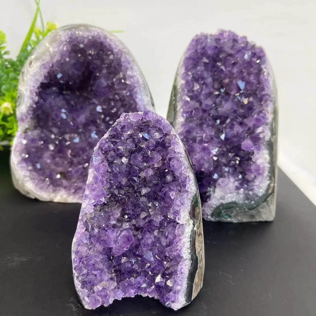 Natural Amethyst Crystal Cluster Geode | Raw Quartz Chakra & Reiki Stone