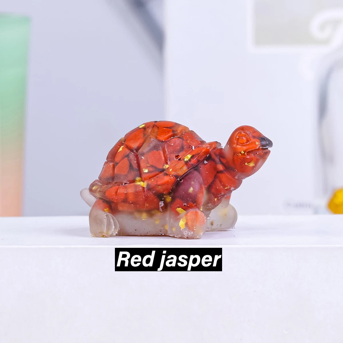 Natural Crystal Stone Turtle Statue — Reiki Figurine & Feng Shui Decor