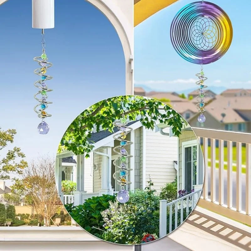 Spiral Tail Gazing Ball Crystal Suncatcher