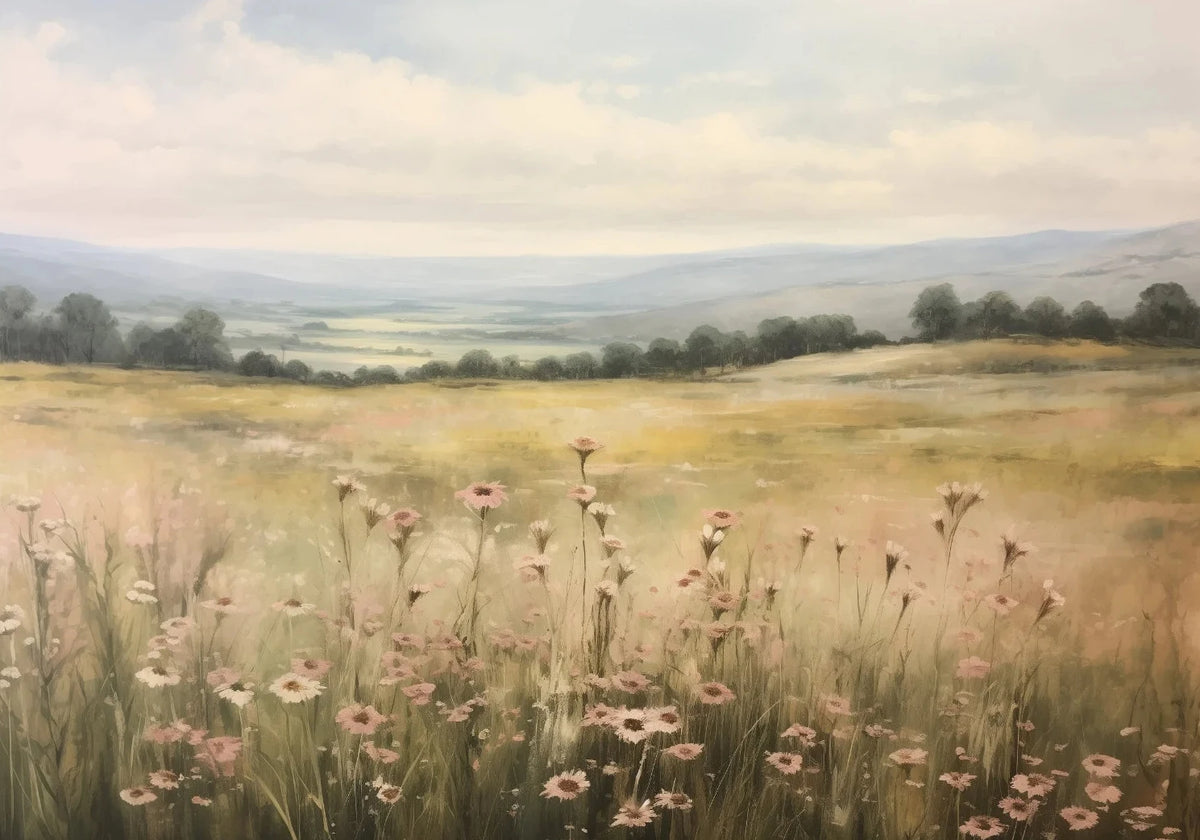 Wildflower Meadow Canvas Print | Unframed Countryside Wall Art