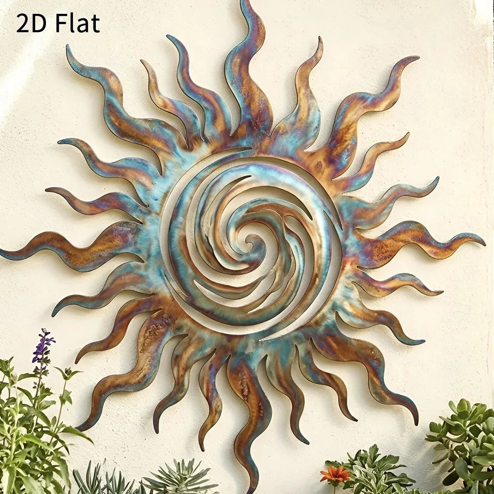 Sunburst Swirl Iron Wall Art | Indoor & Outdoor