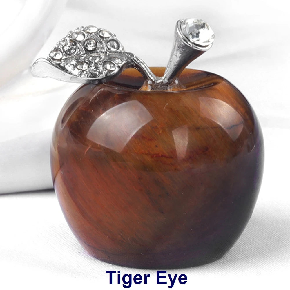 Mini Crystal & Decorative Stone Apple Carvings