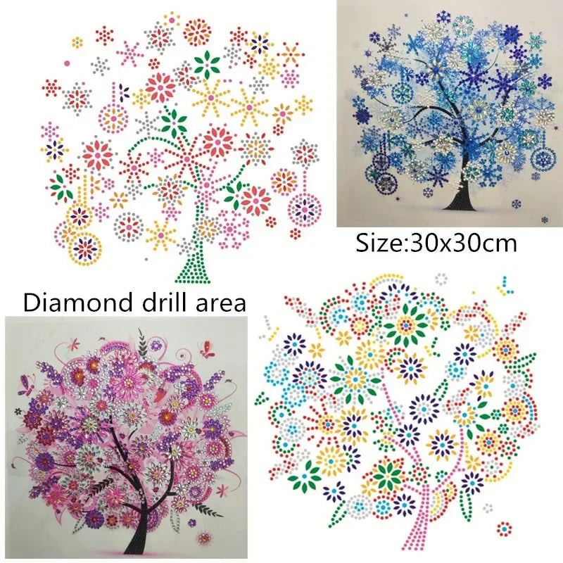Winter Flower Tree Diamond Painting Kit | Special-Shaped Diamonds