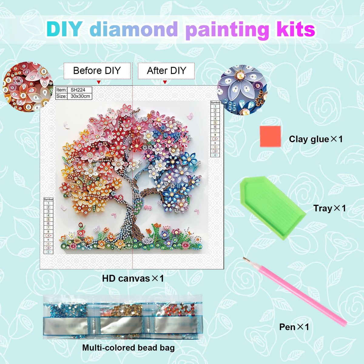 Colorful Tree of Life | Special Shape Diamond Painting Kit