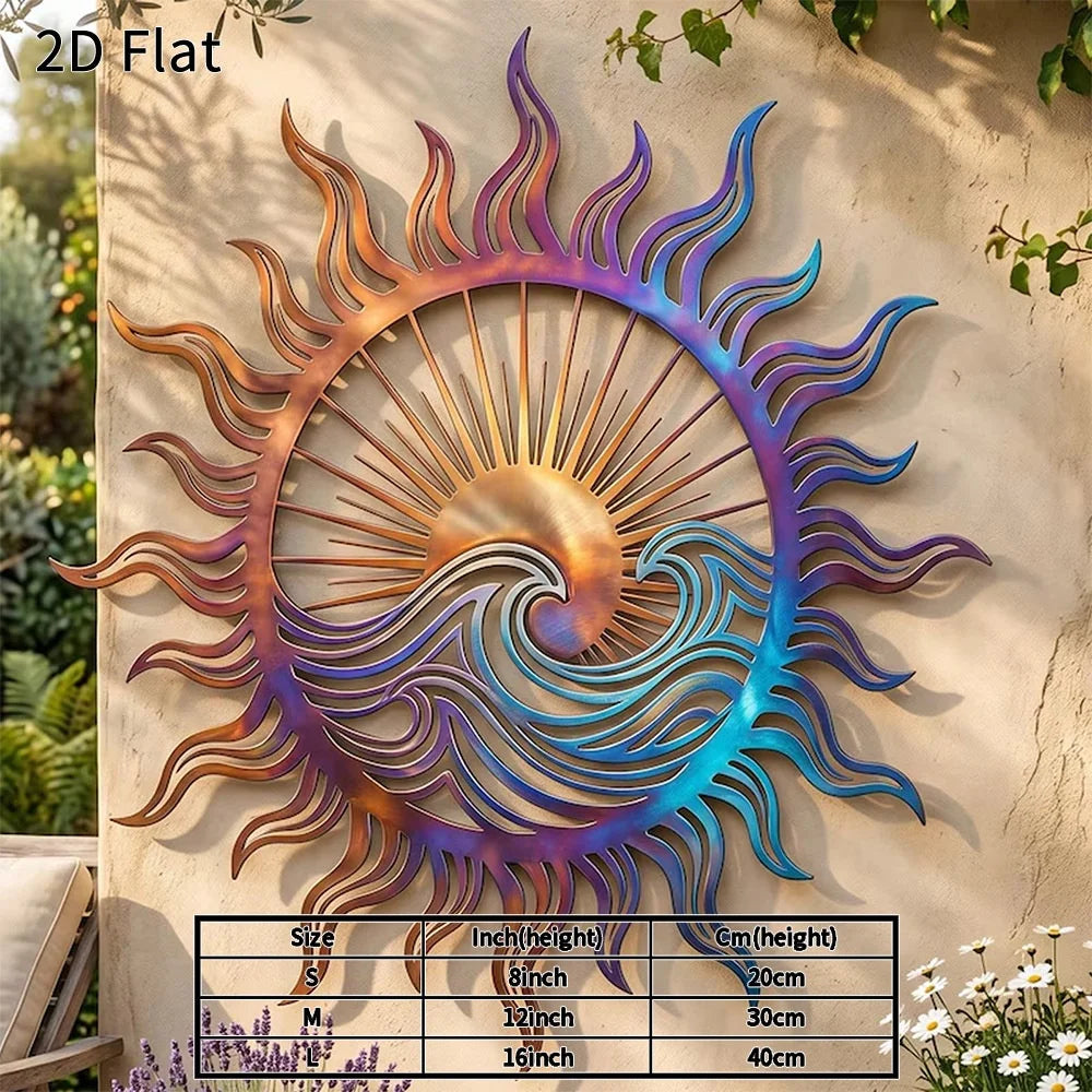 Sun & Ocean Waves Metal Wall Art