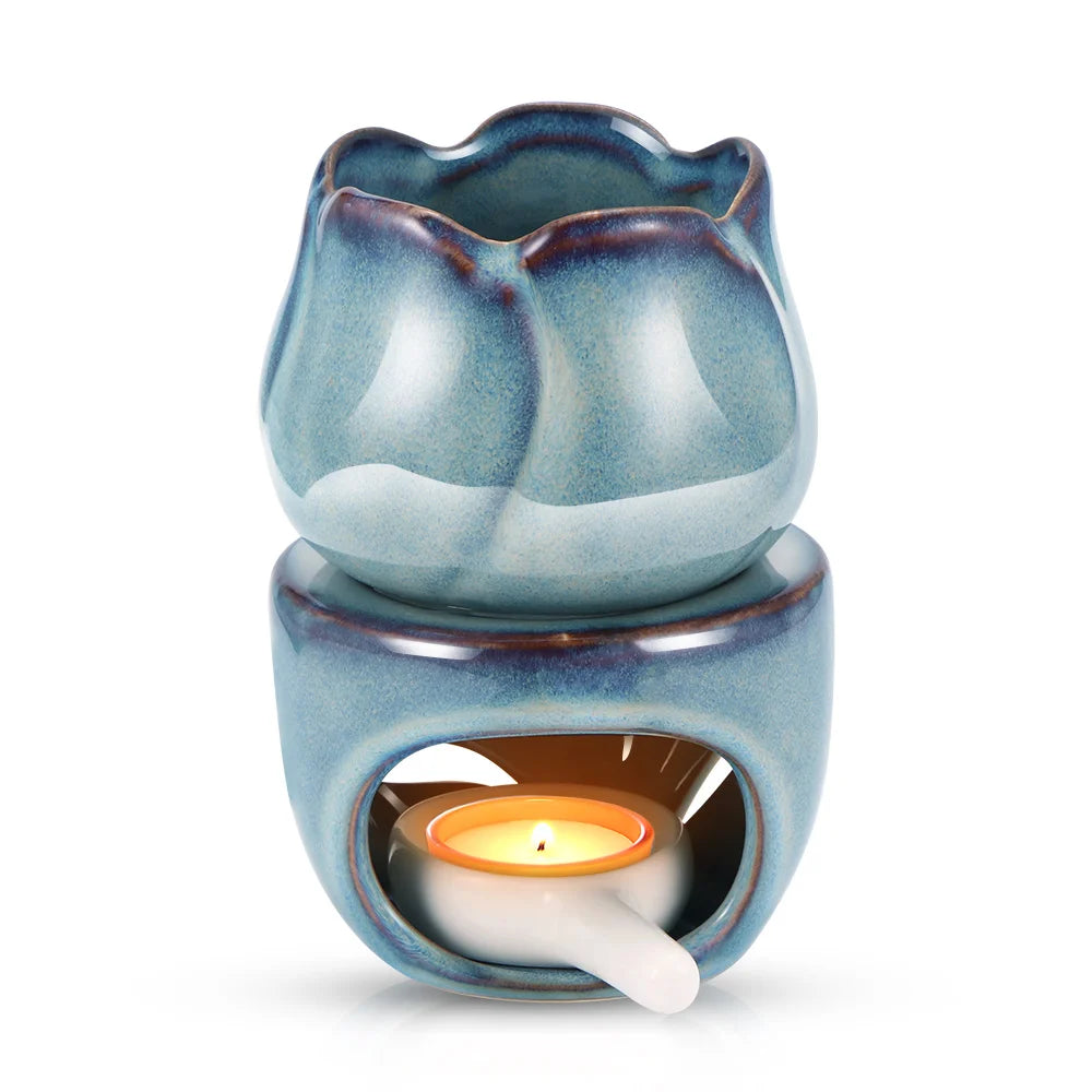 Aromatherapy Tulip Shaped Ceramic Incense Burner