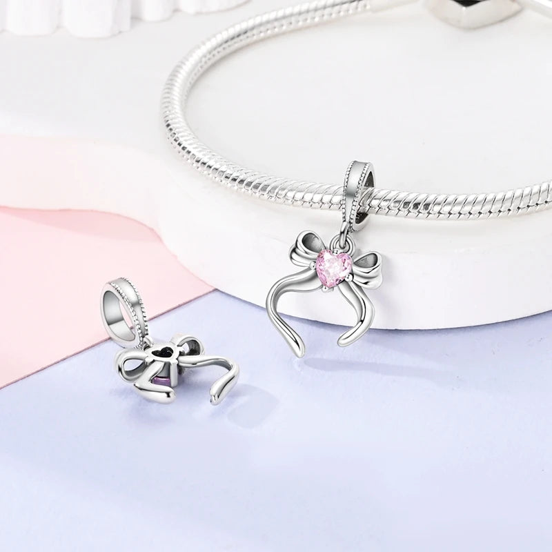 925 Sterling Silver Charm Pendant | Hearts, Bows, Butterflies & More