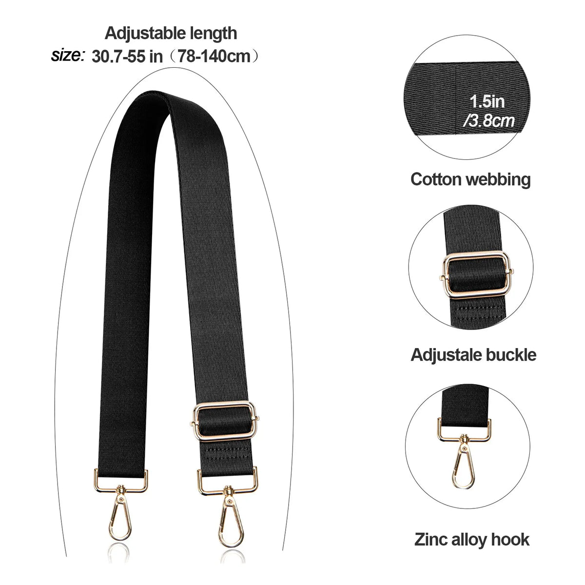 Boho Guitar-Style Bag Strap | Adjustable 80–140 cm