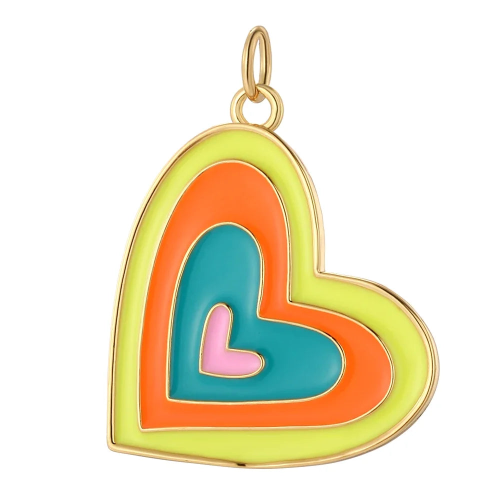 Bohemian Heart Charms – Copper DIY Pendants for Bracelets, Necklaces & Earrings