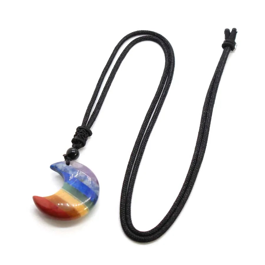 Natural Crystal Pendant Necklace | Healing Stone | 6 Sacred Shapes