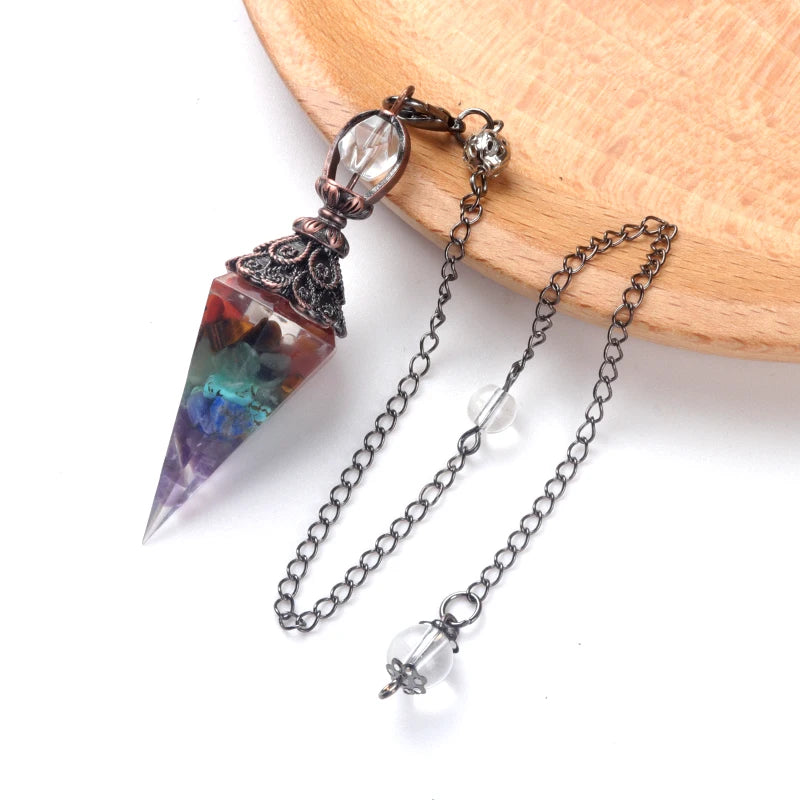 Crystal Pendulum Pendant | Natural Stone Dowsing Necklace