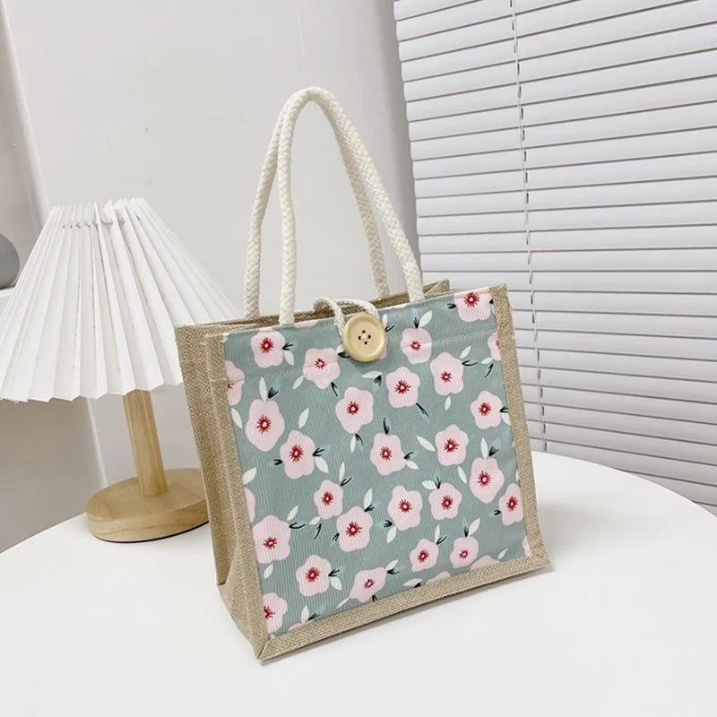 Mini Floral Linen Handbag | Boho Square Bag for Women | 6 Styles