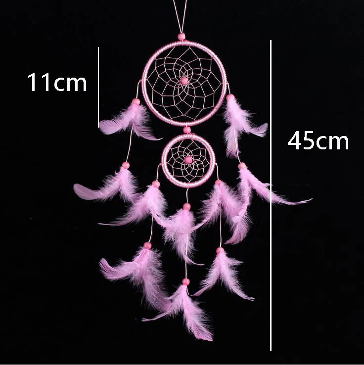 Indian Dream Catcher Wall Hanging | Feather & Bead Boho Wall Decor