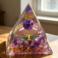 Amethyst Orgone Pyramid | Tree of Life Crystal Energy Generator