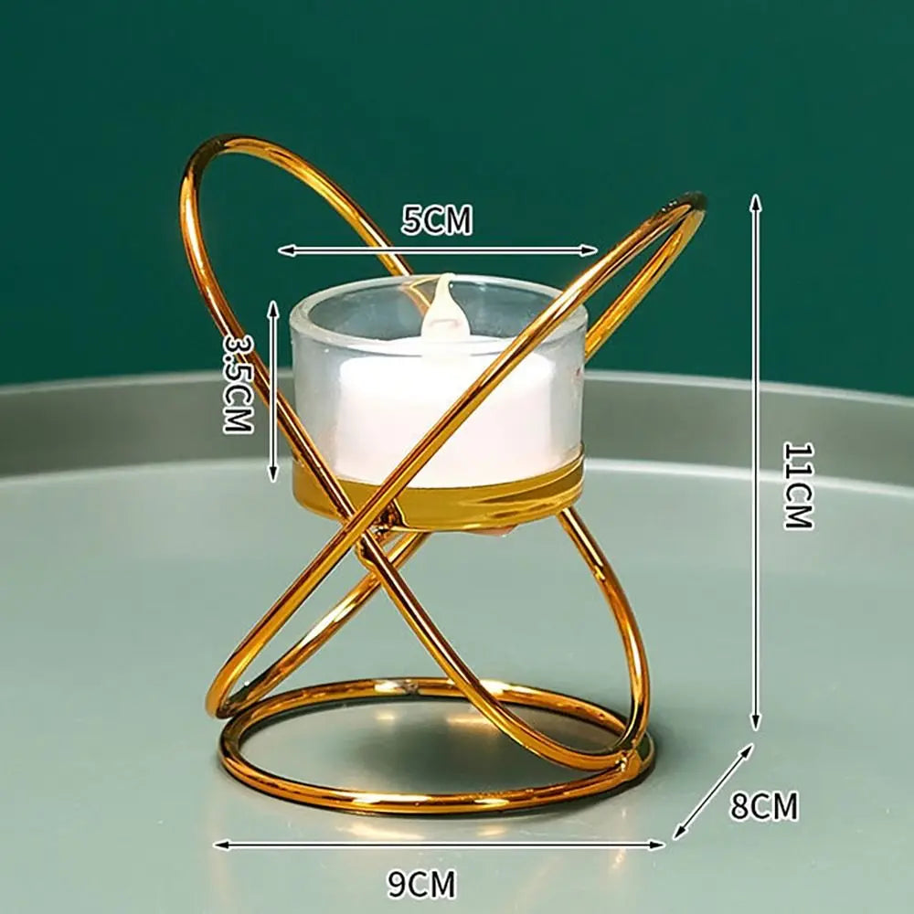 Gold-Tone Lotus-Inspired Candle Holder