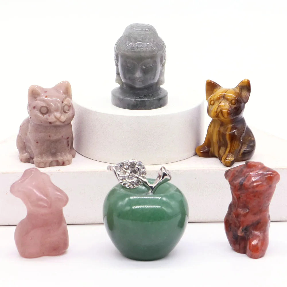 Mini Carved Figurine Collection | Assorted Materials • 1–20 Pieces