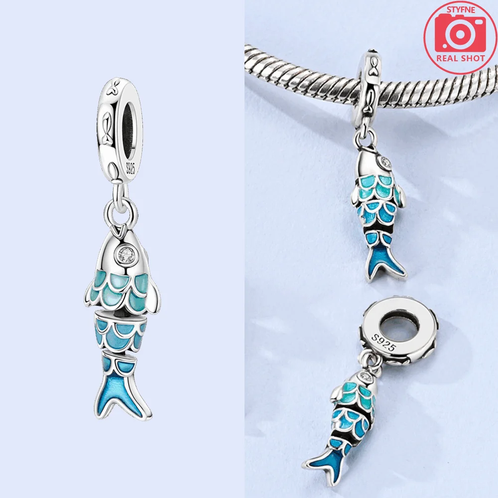 Silver-Plated Moon & Heart Charm Bead | Nickel-Free Copper Pendant for Bracelets & Keychains