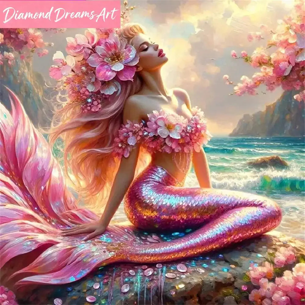 Mermaid Diamond Painting Kit | Full-Drill Round Diamonds