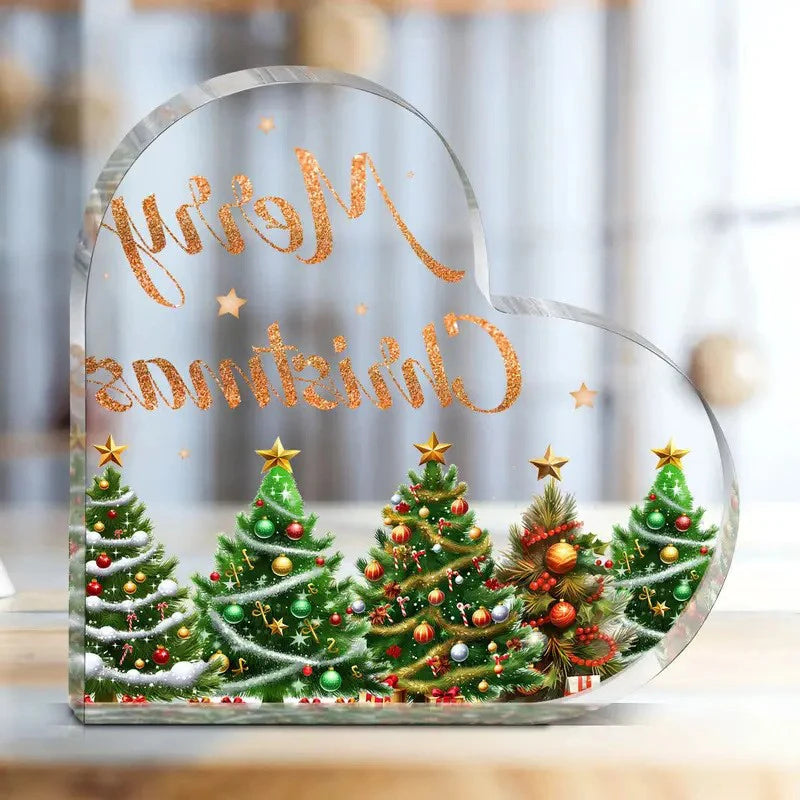 Christmas Heart Desktop Ornament with Stand