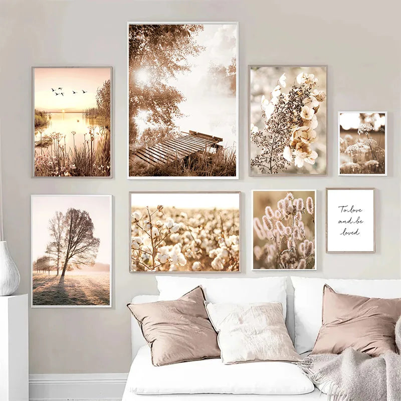 Botanical Landscape Canvas Print | Modern Wall Art for Living Room & Home Décor