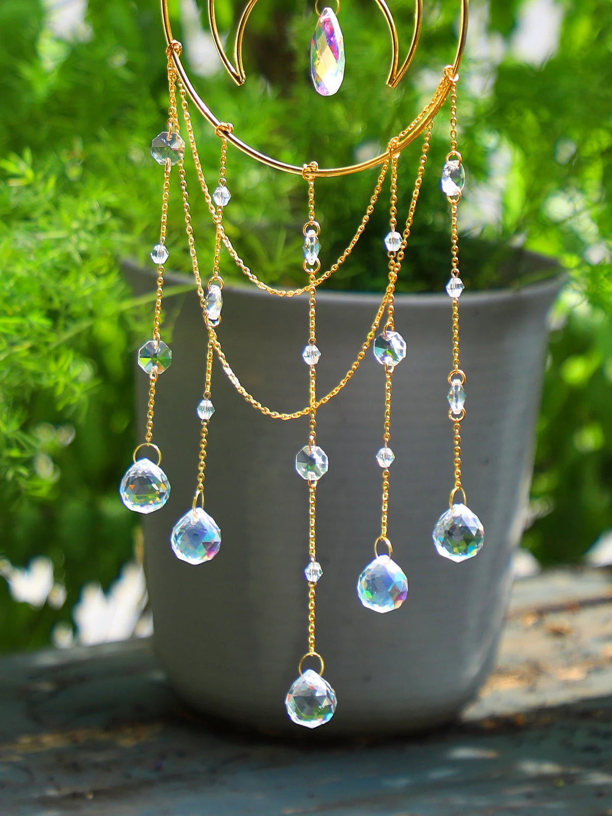 Moon Crystal Prism Suncatcher | Window Hanging