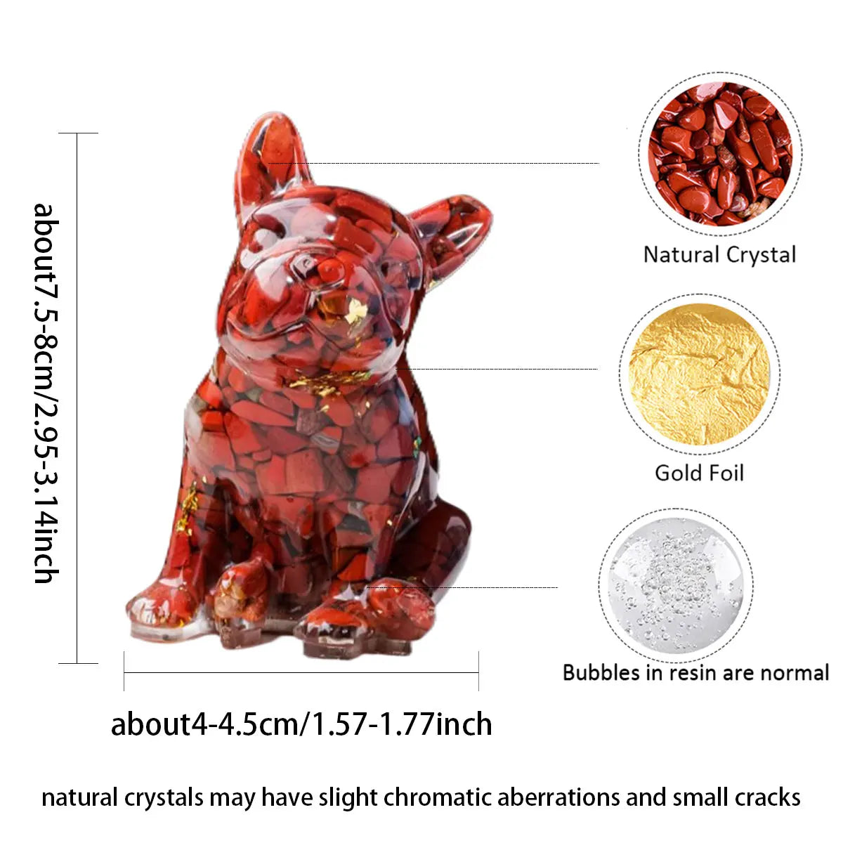 Dog Figurine | Resin & Crystal Gravel Keepsake