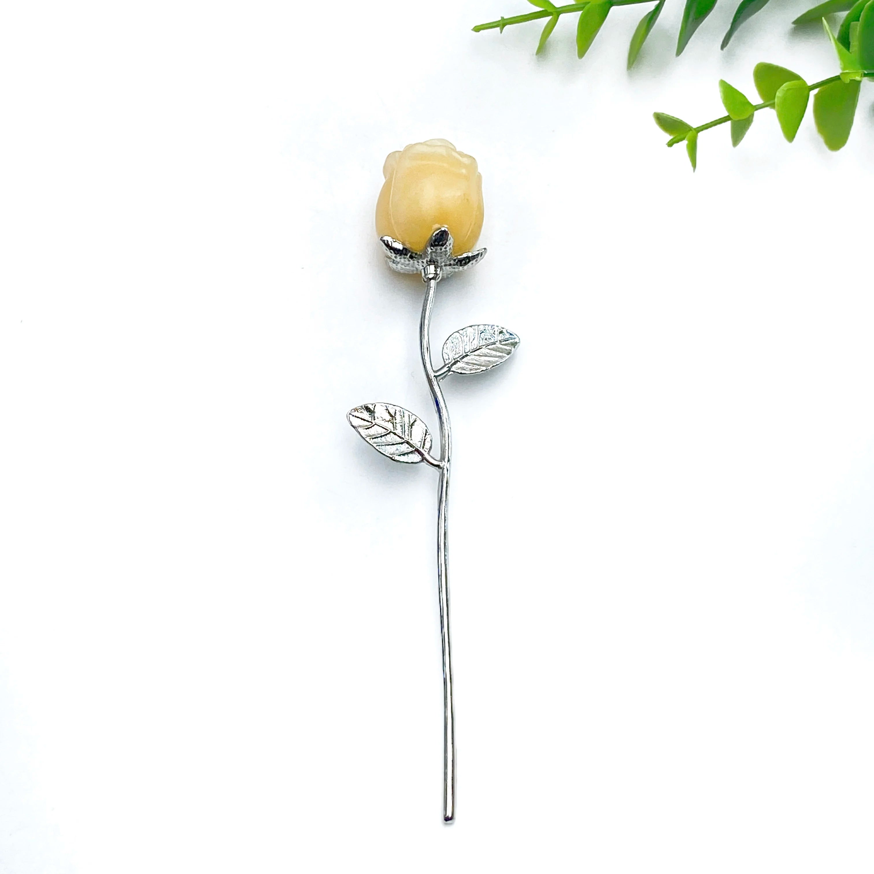 Crystal Carved Rose Flower — Natural Gemstone Rose Gift