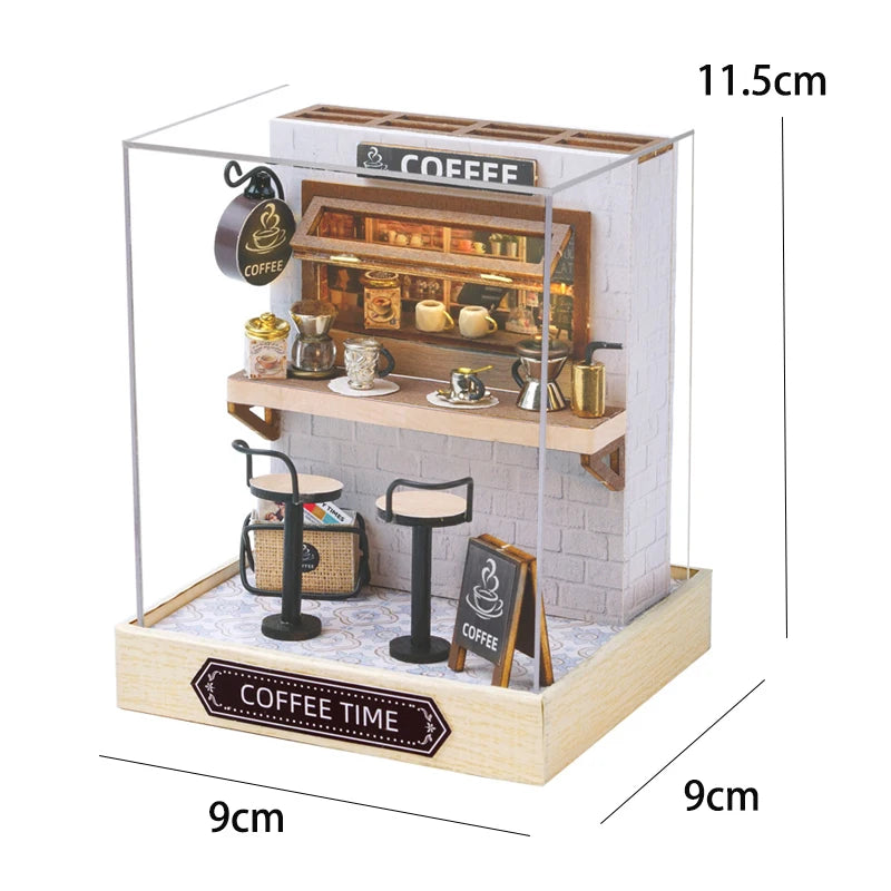 DIY Miniature Dollhouse Kit with LED Lights – 3D Wooden Handmade House for Home Decor & Gifting