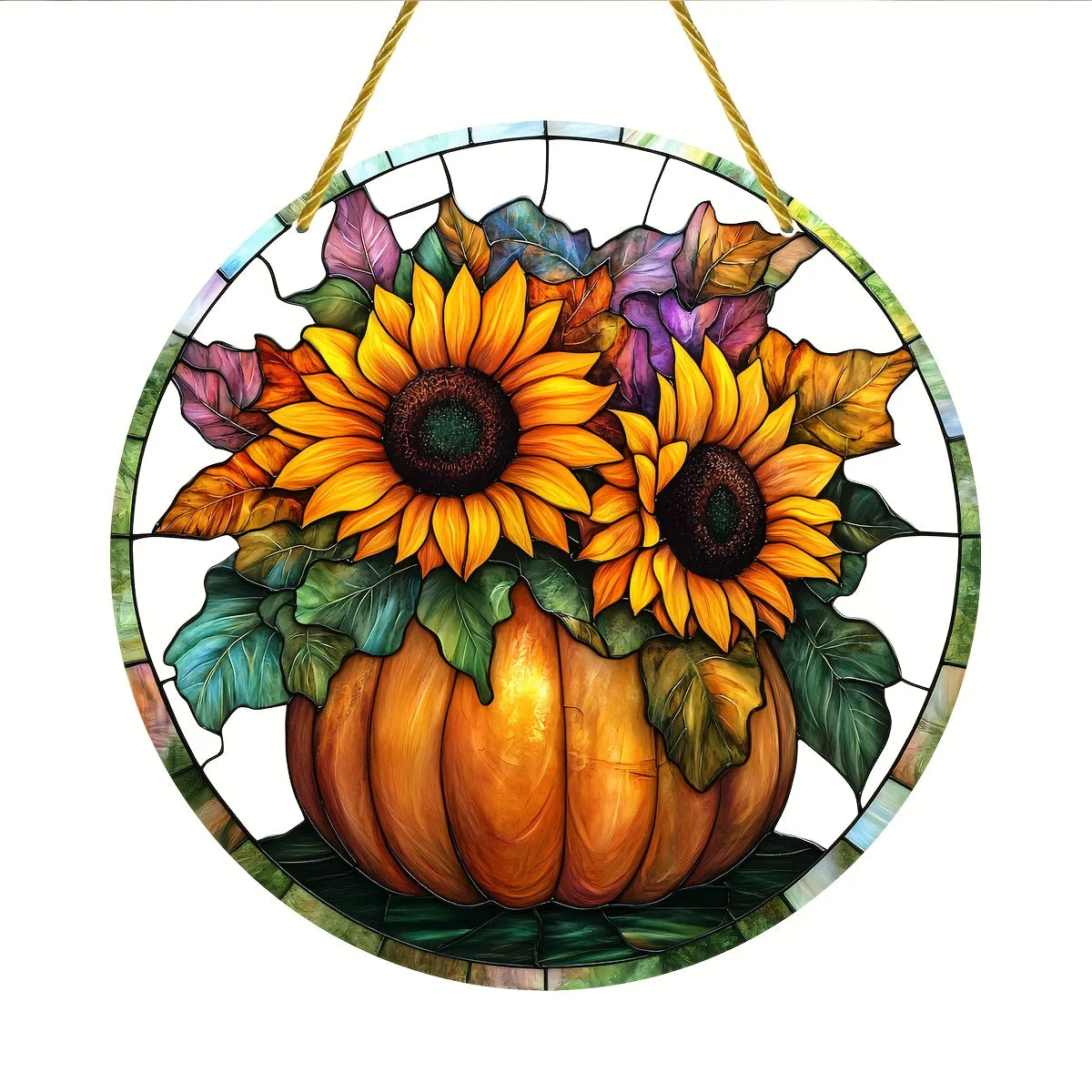 Fall Pumpkin Acrylic Suncatcher — Colorful Window Hanging for Autumn & Halloween Décor