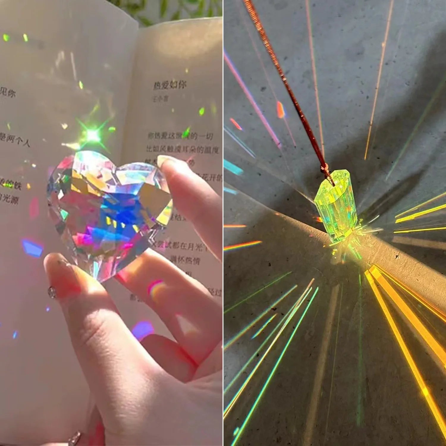 Rainbow Crystal Prism Suncatcher for Window — Boho Home Decor