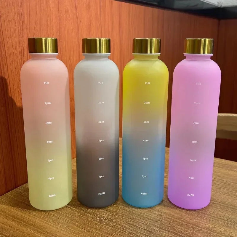 1L Time-Marker Water Bottle | Matte & Two-Tone Colors