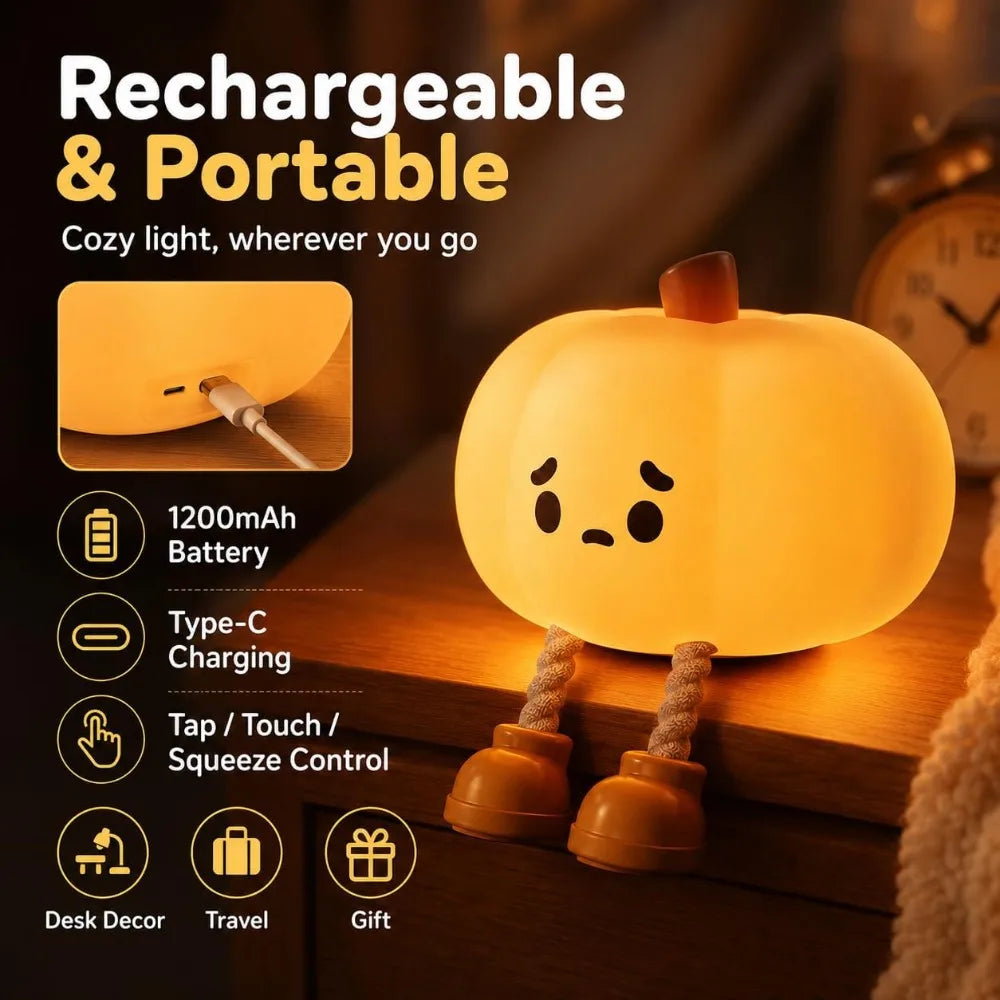 Pumpkin Night Light | Warm Glow & Spooky Personality
