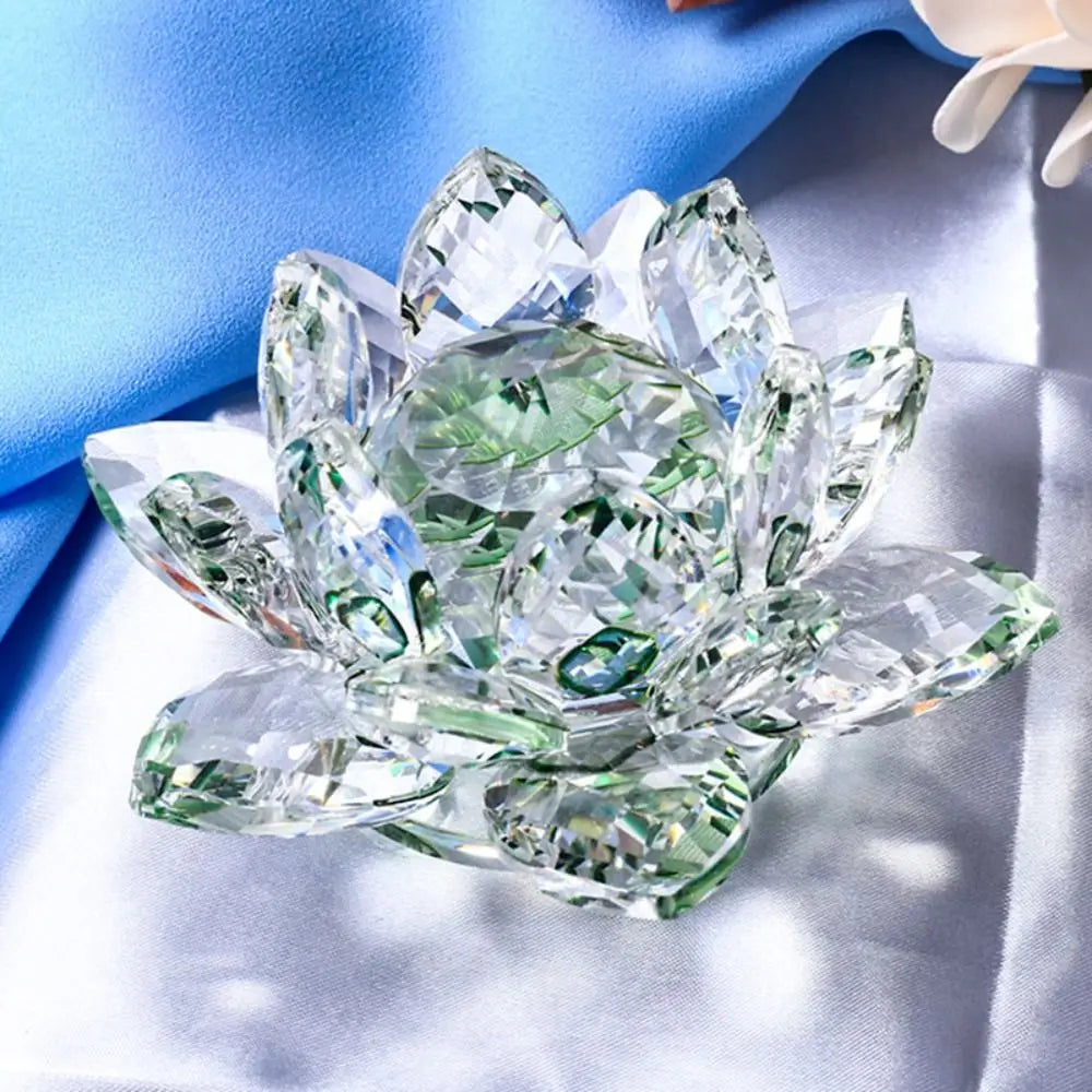 Crystal Lotus Flower Figurine — Healing Energy Home Decor & Gift
