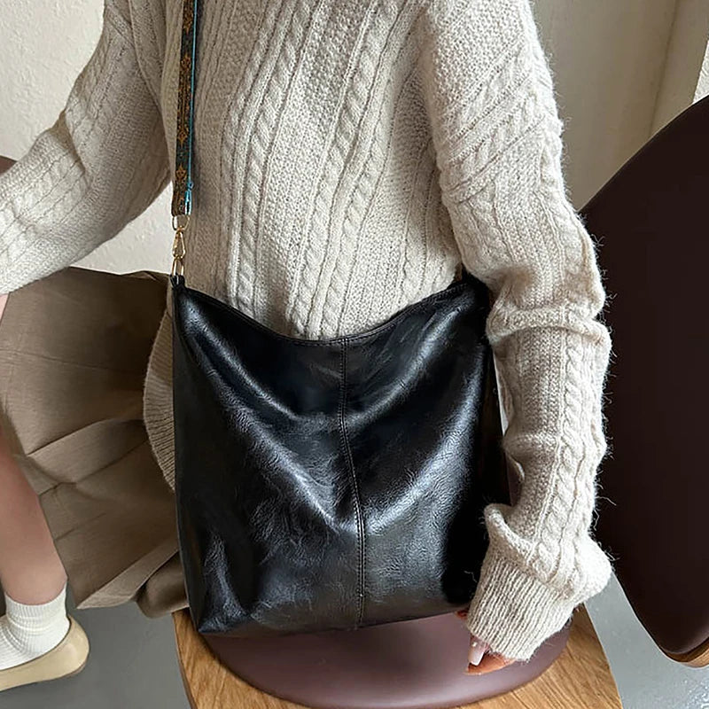 Wander Muse Faux Leather Bag | Wide Geometric Strap