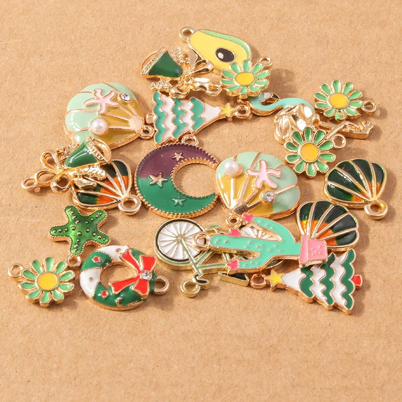 Enamel Charm Set for Jewelry Making | Bows, Bags & More (10 pcs)