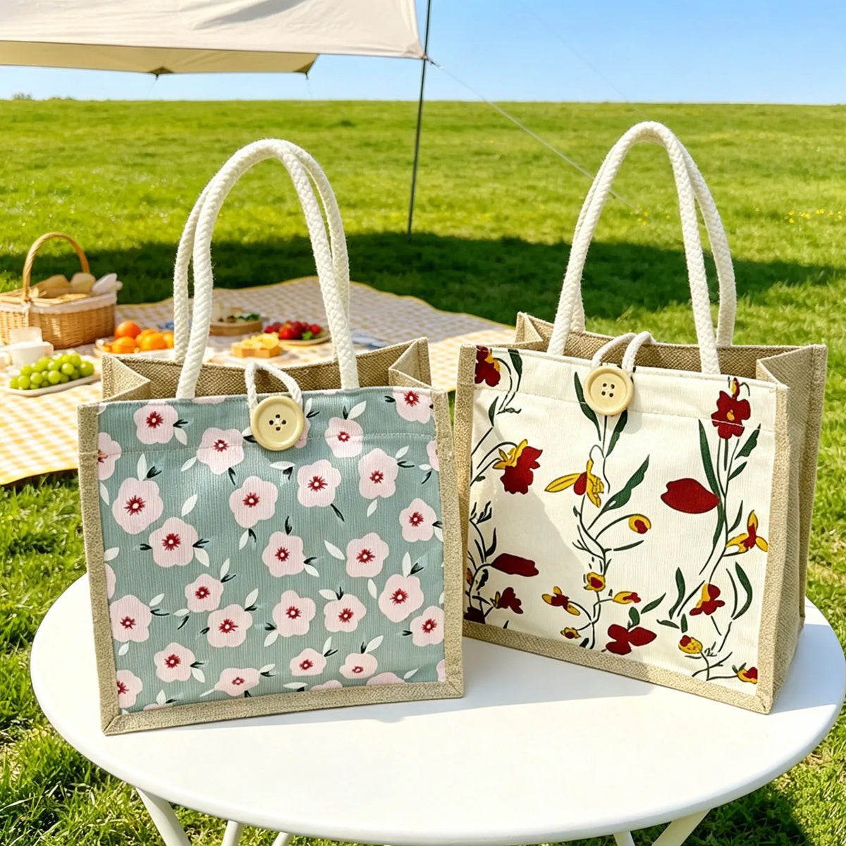 Mini Floral Linen Handbag | Boho Square Bag for Women | 6 Styles