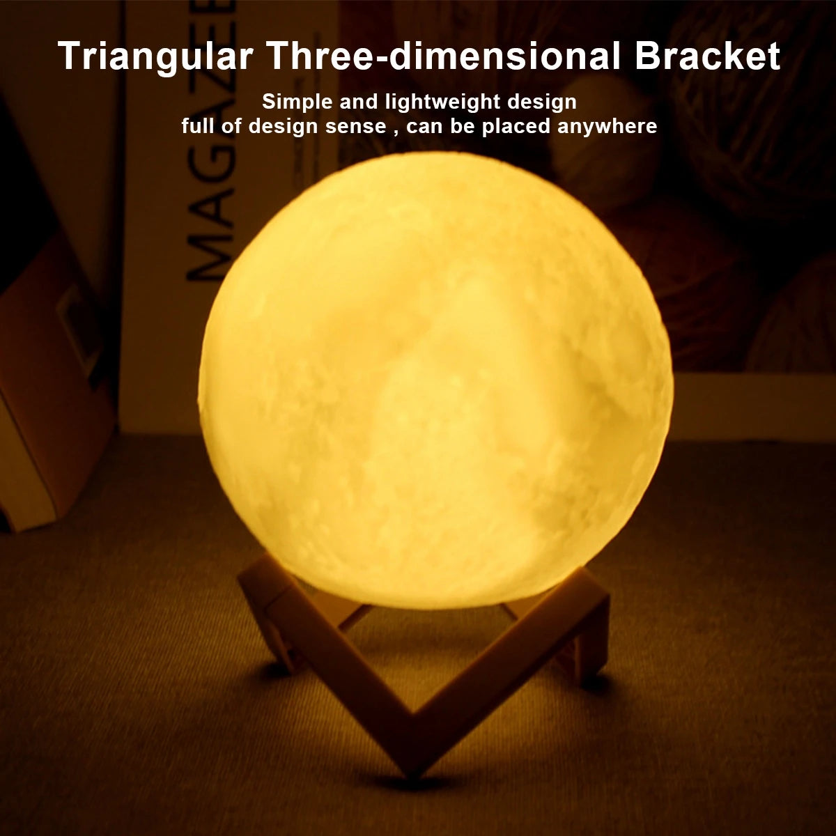 Moon Lamp LED Night Light with Stand — Starry Sky Bedroom Decor | Kids & Gift