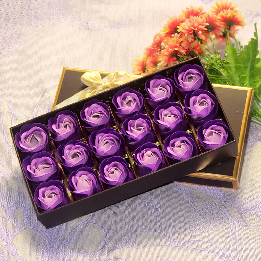 Rose Petal Soap Gift Box — 18 Scented Soaps