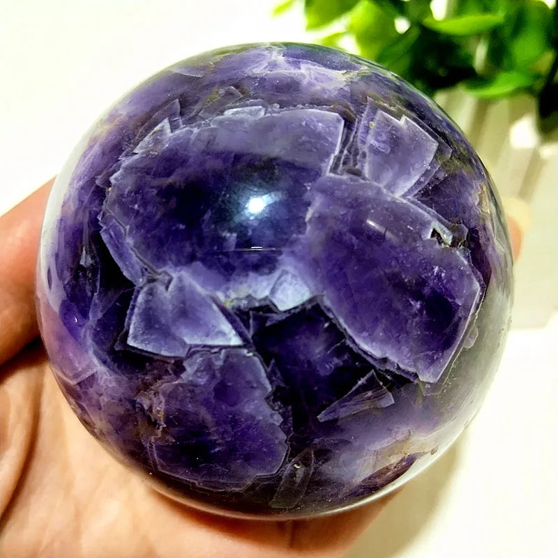 Natural Amethyst Crystal Ball Sphere | Purple Quartz Healing Stone for Home Décor & Chakra