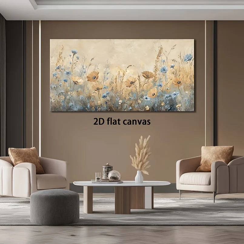 Wildflower Meadow Tall Canvas Print | Vertical Abstract Wall Art