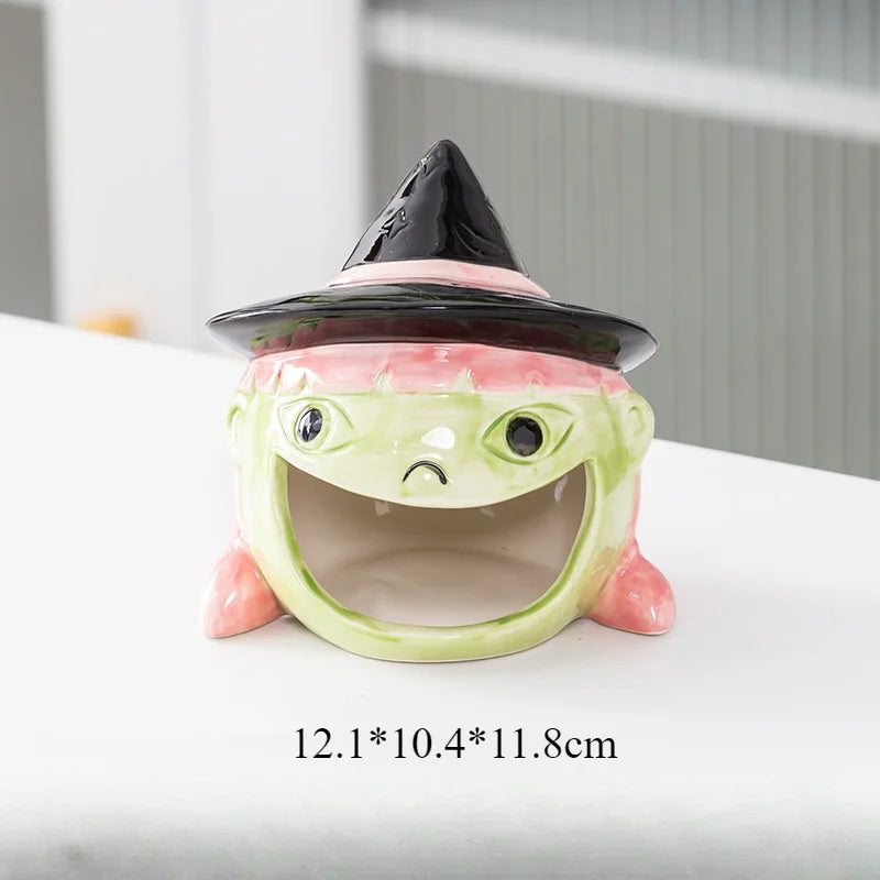 Halloween Ceramic Tealight Holder | Pumpkin, Witch & Monster Candle Holders