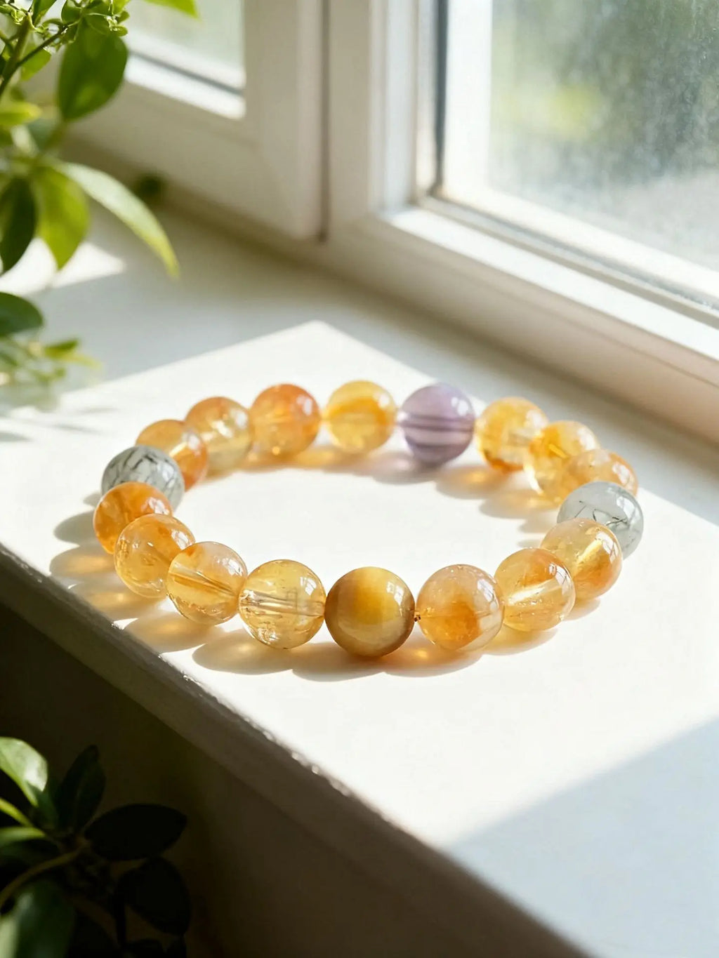 Citrine Crystal Beaded Bracelet